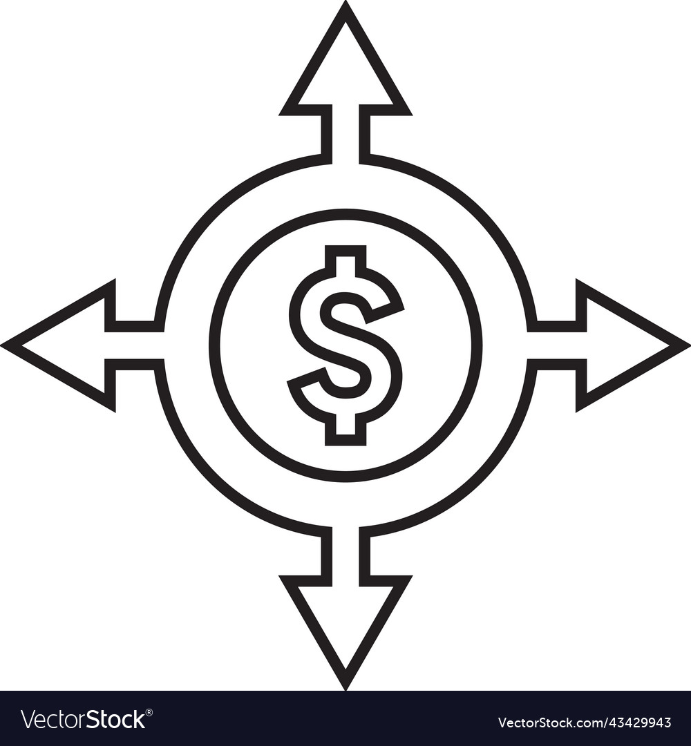 Money goals outline icon line art