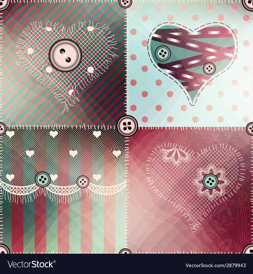 Patchwork-Muster mit Schatten