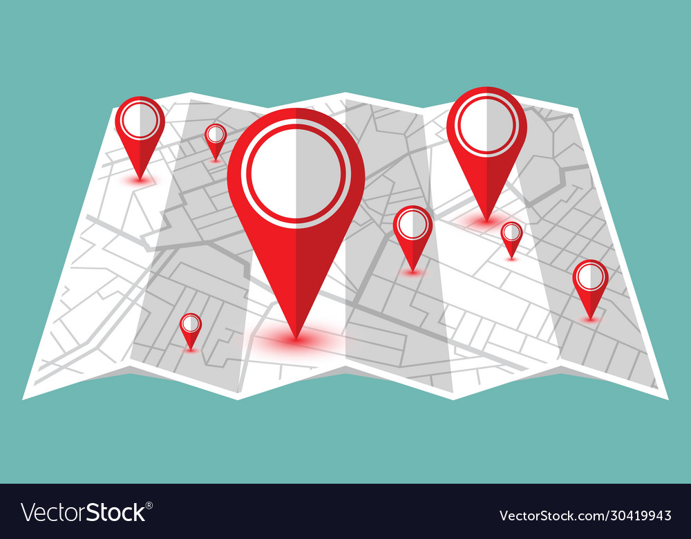 Pin in showing location on gps navigator map