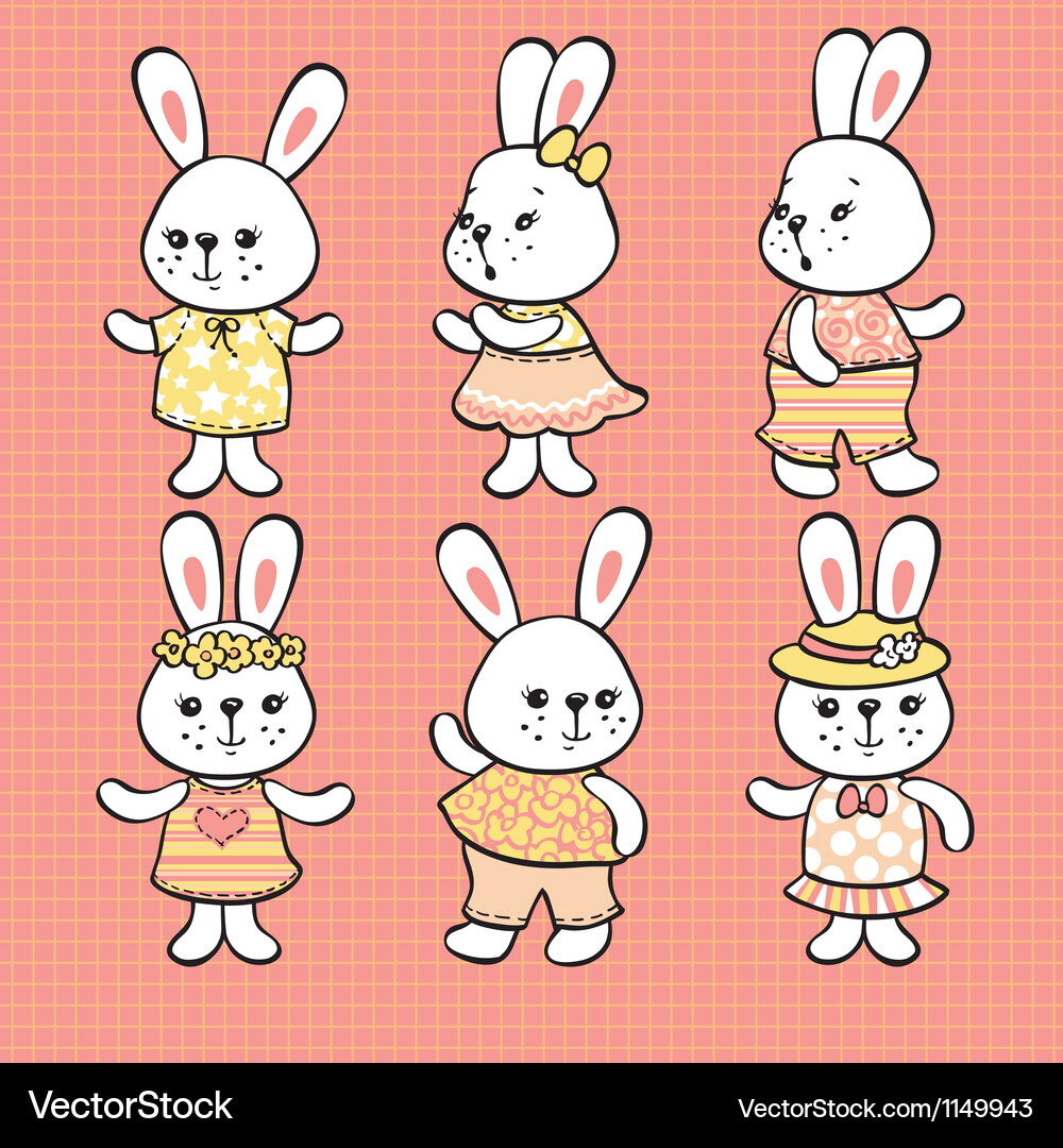 Rabbits Royalty Free Vector Image - VectorStock
