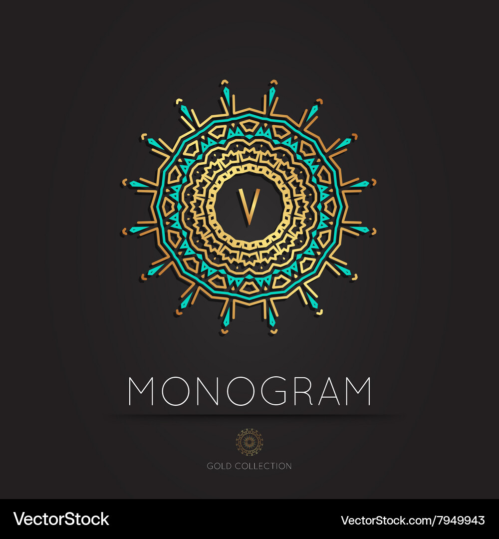 Royal elegant linear abstract monogram Royalty Free Vector