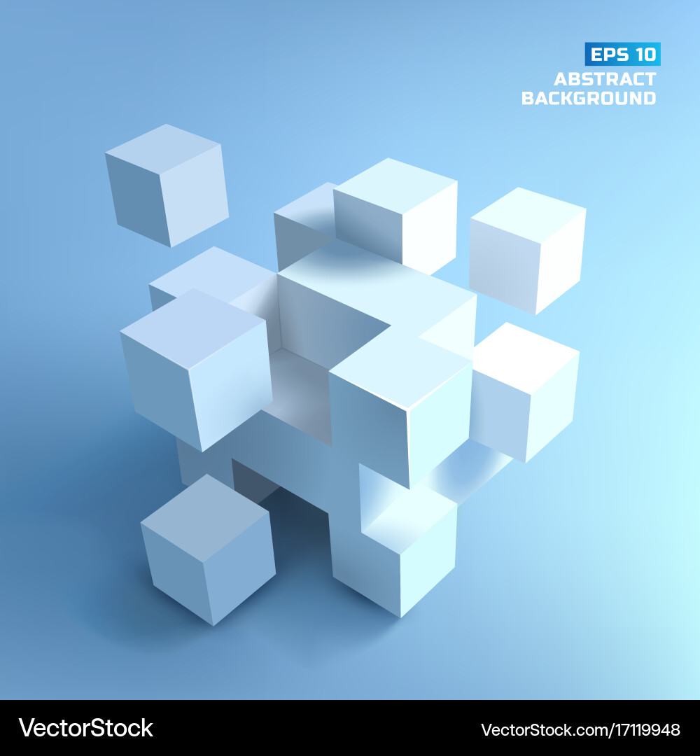 3d cubes background Royalty Free Vector Image - VectorStock