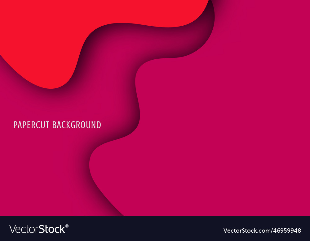 Abstract colorful papercut pattern on red vector image Abstract colorful papercut pattern on red