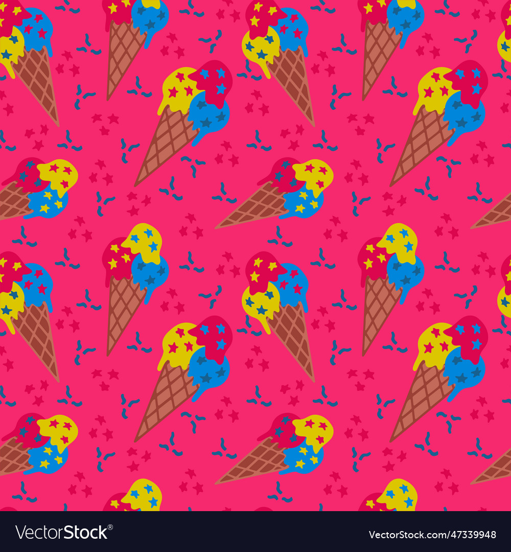 An ice cream minimalistic seamless pattern