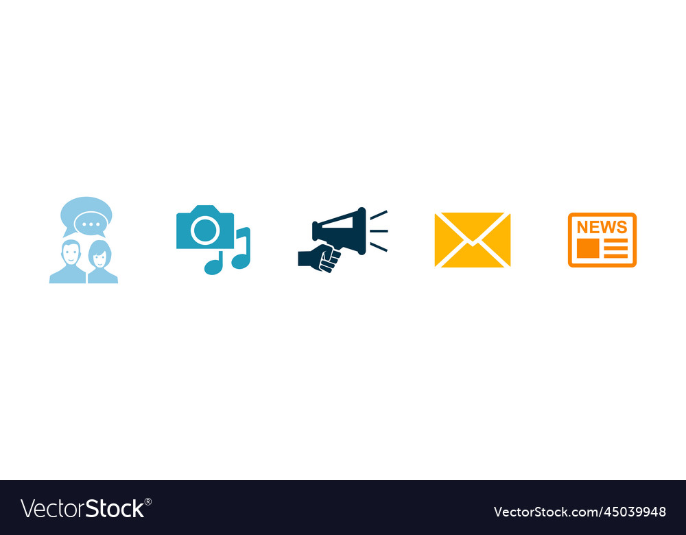 Announcement Icon Set - News & Media