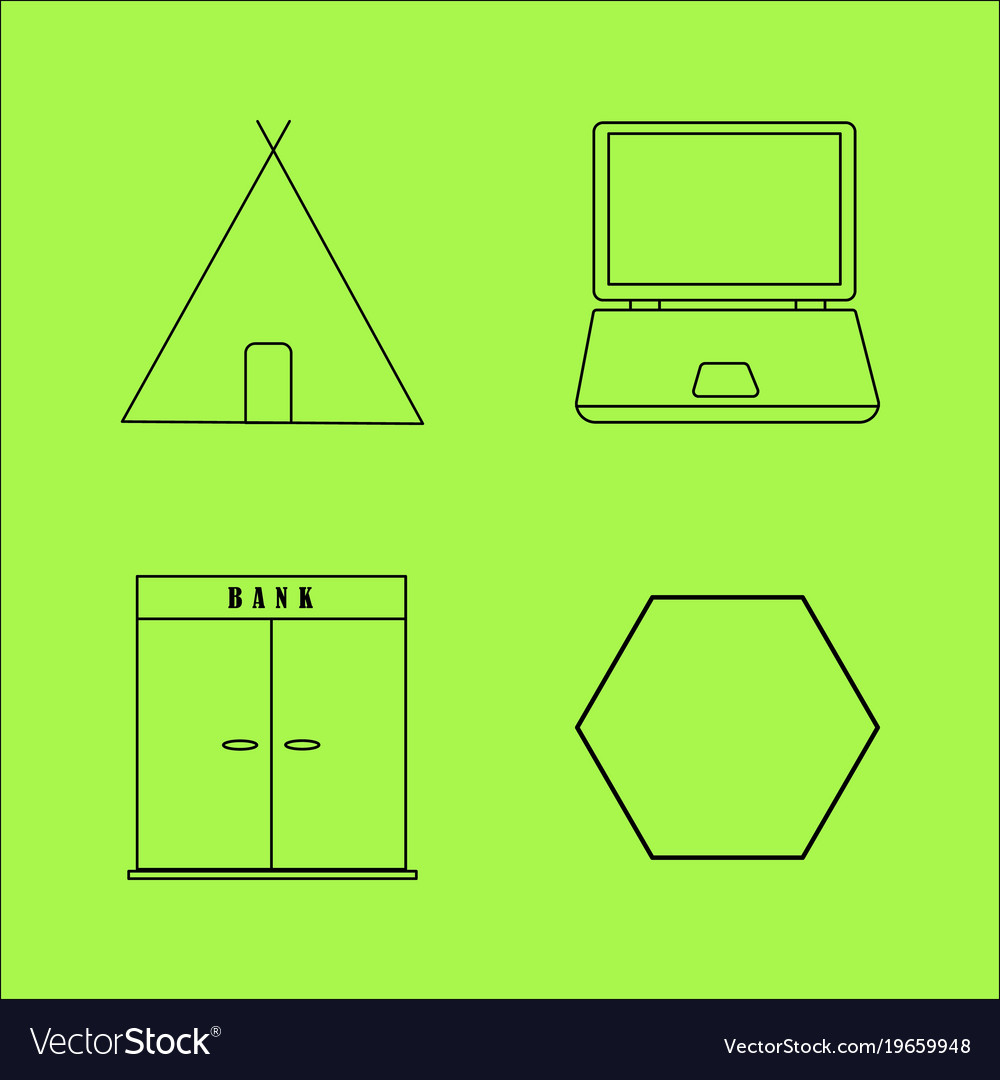 Basic content simple linear outline icon set