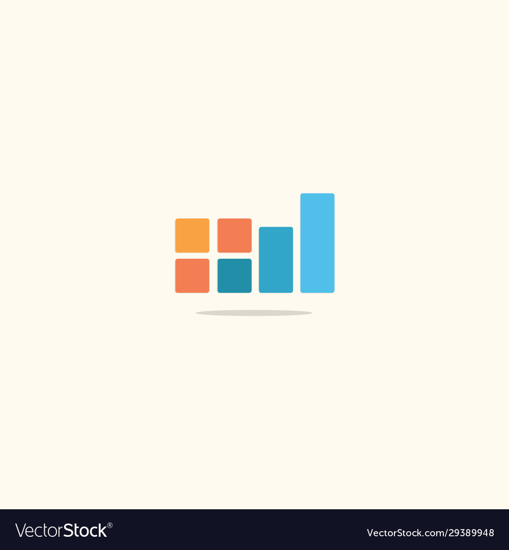 Business chart progress digital logo Royalty Free Vector