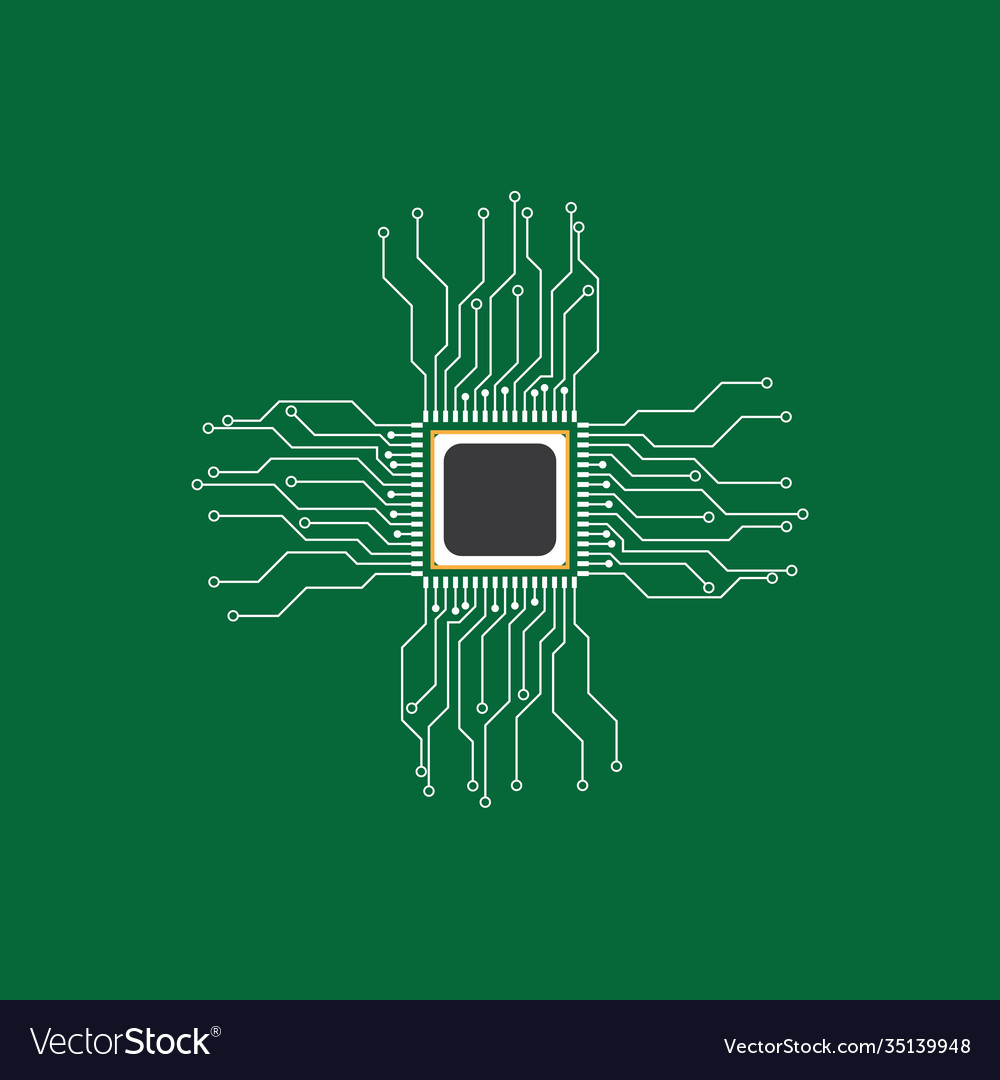 Circuit processor symbol and icon Vector Image Circuit processor symbol and icon