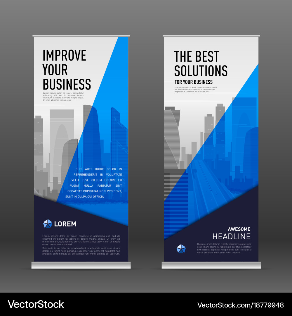 Construction Roll Up Banner Design Template Vector Image