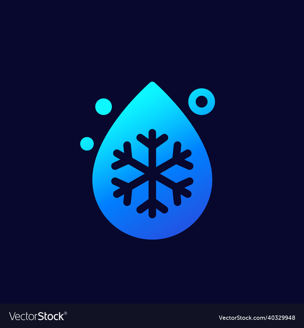 Coolant drop icon with a snowflake