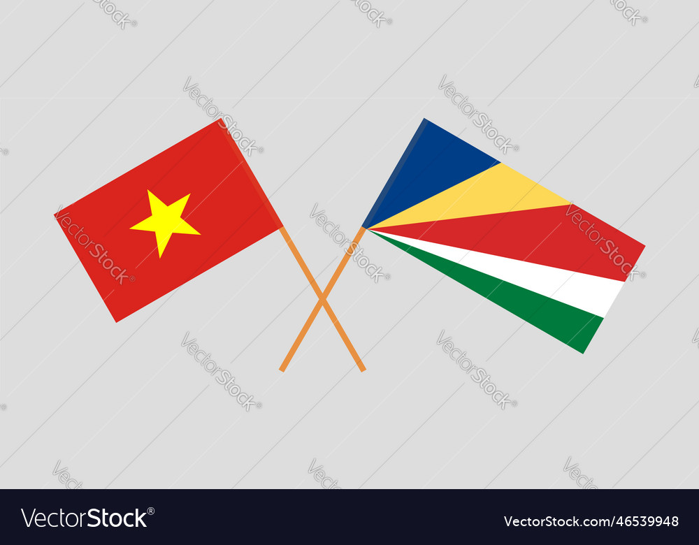 Crossed flags of vietnam and seychelles