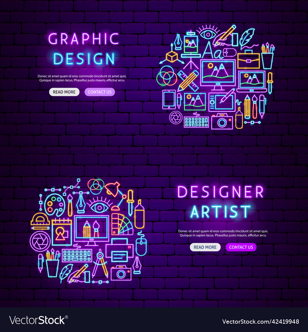 Designer neon banners