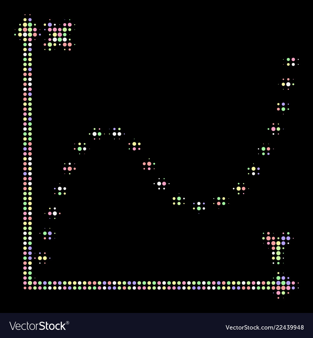 Dotted function graph halftone composition vector image Dotted function graph halftone composition
