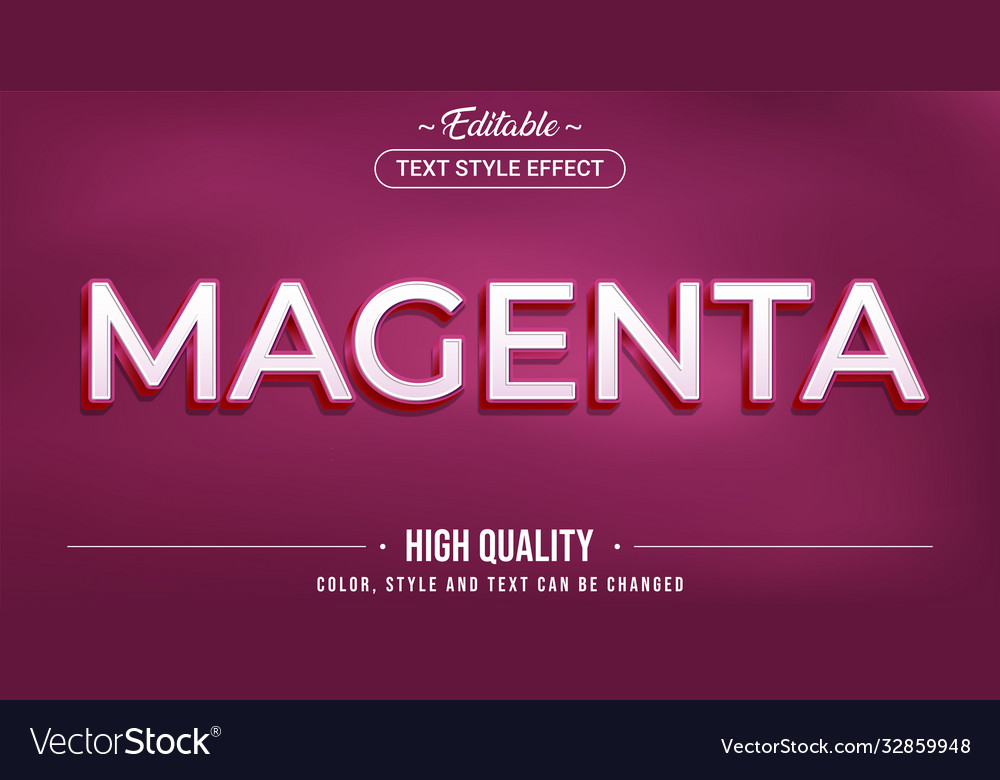 Editable text style effect - magenta color theme