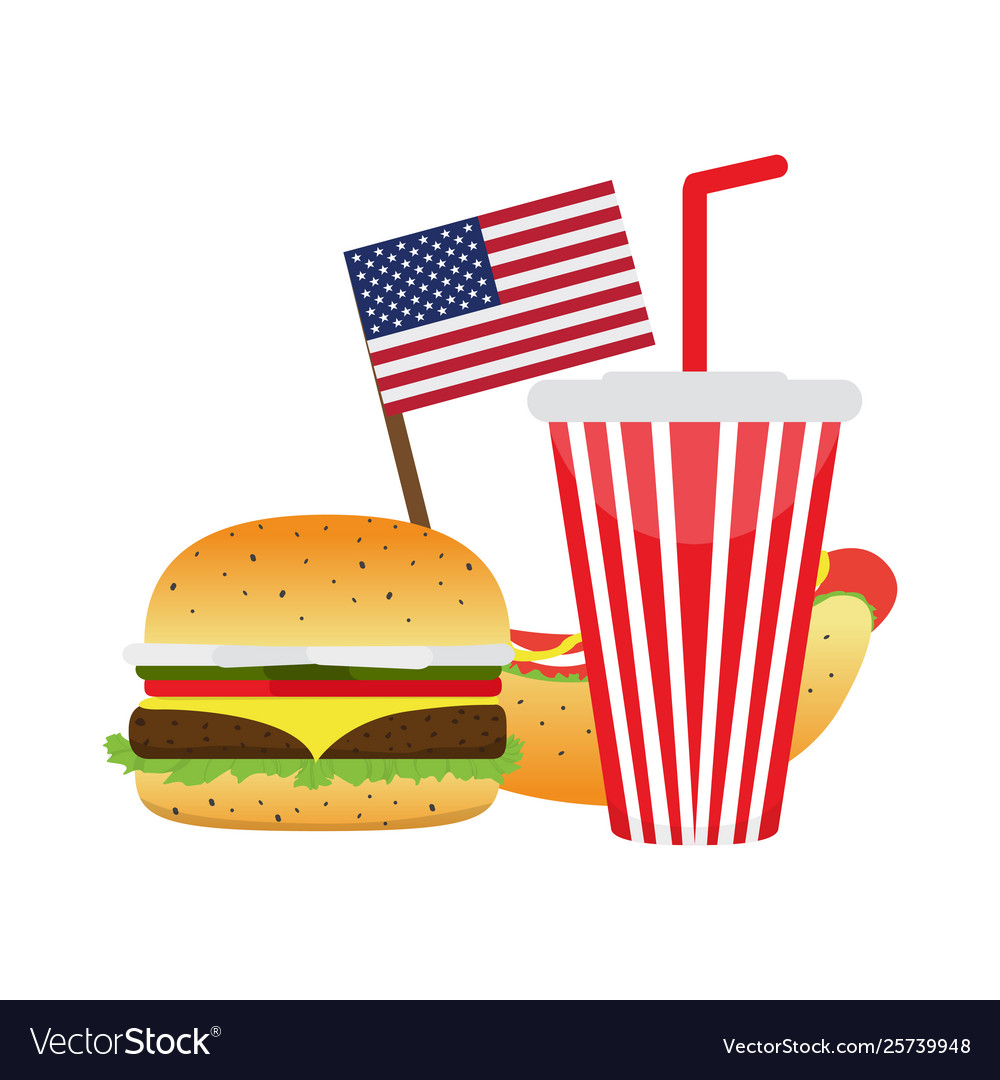 Fast food with flag united states