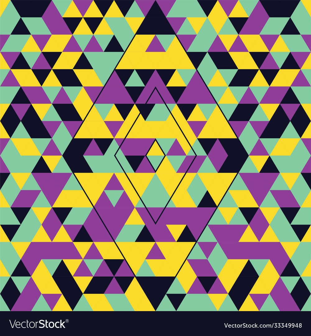 Geometric seamless pattern with colorful triangles vector image Geometric seamless pattern with colorful triangles