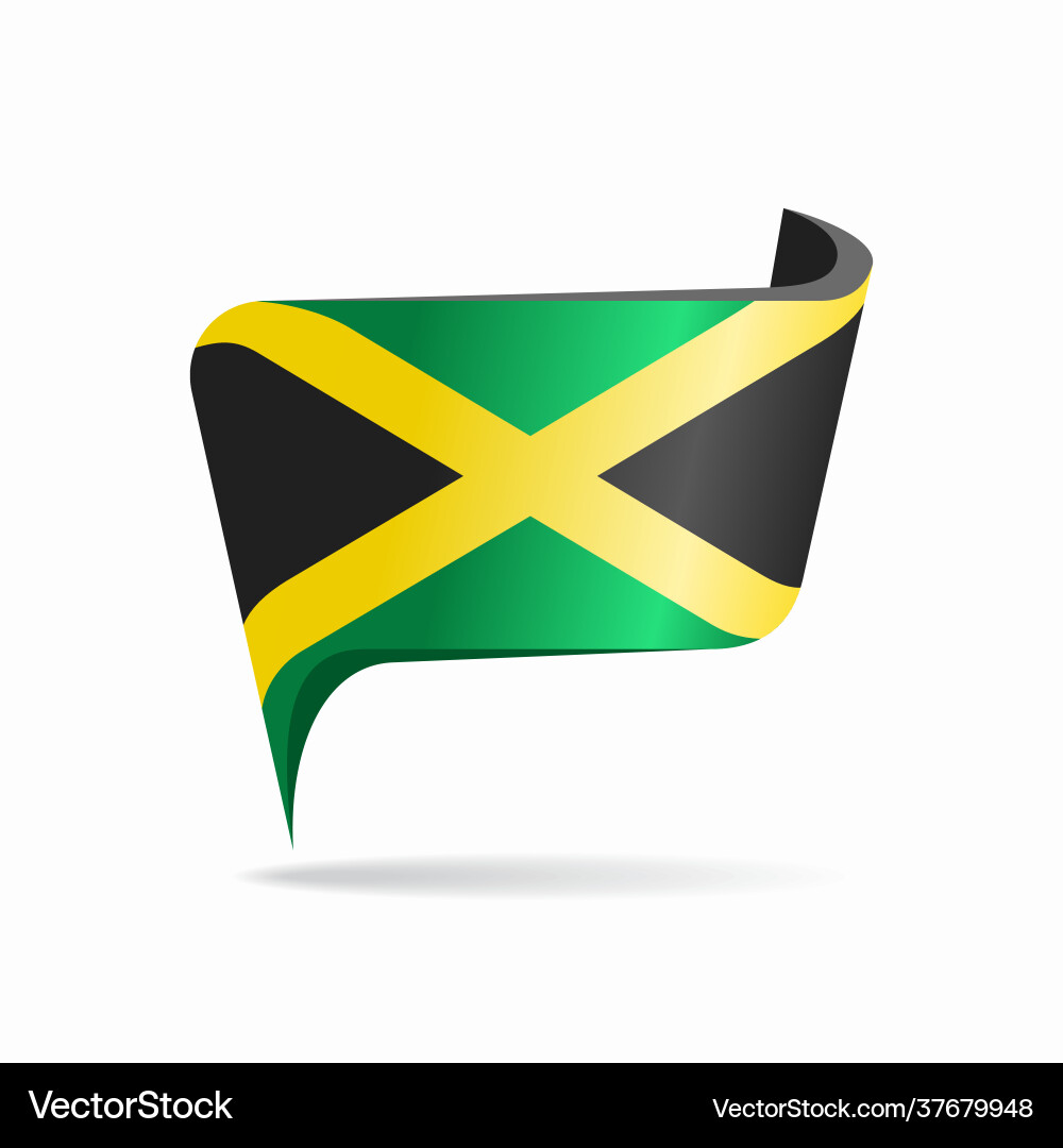 Jamaican flag map pointer layout Royalty Free Vector Image