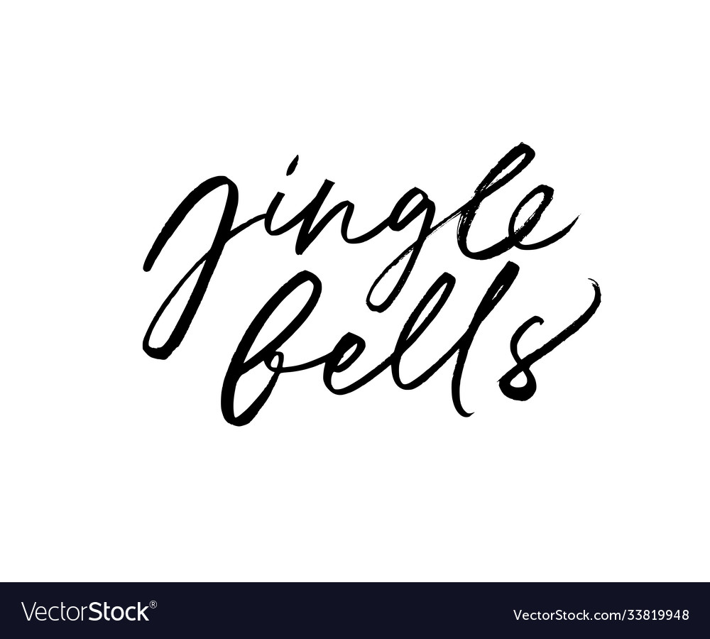 Jingle bells quote pen lettering Royalty Free Vector Image