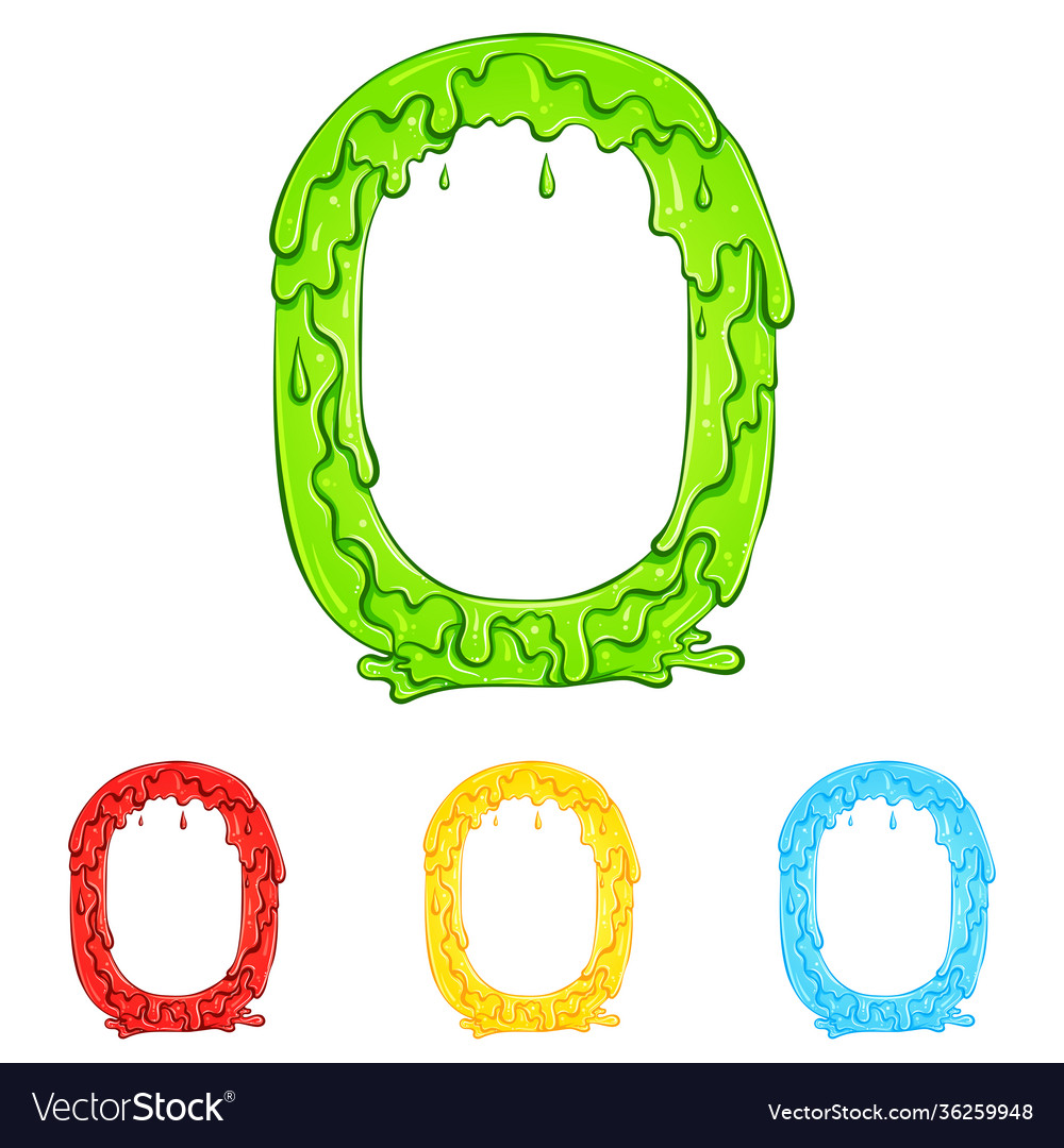 Letter o with flow drops colors