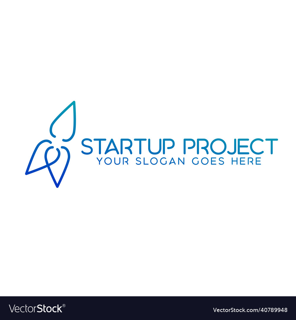 Linear abstract startup rocket with play