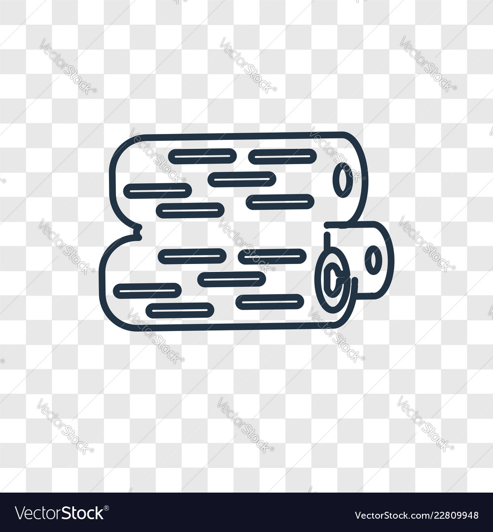 Log concept linear icon isolated on transparent vector image Log concept linear icon isolated on transparent