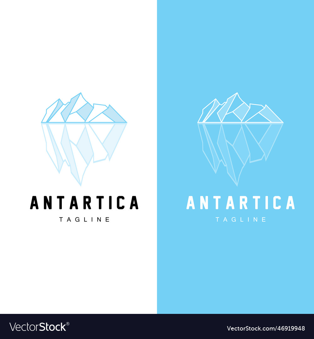 Mountain logo antarctic iceberg logo design Vector Image