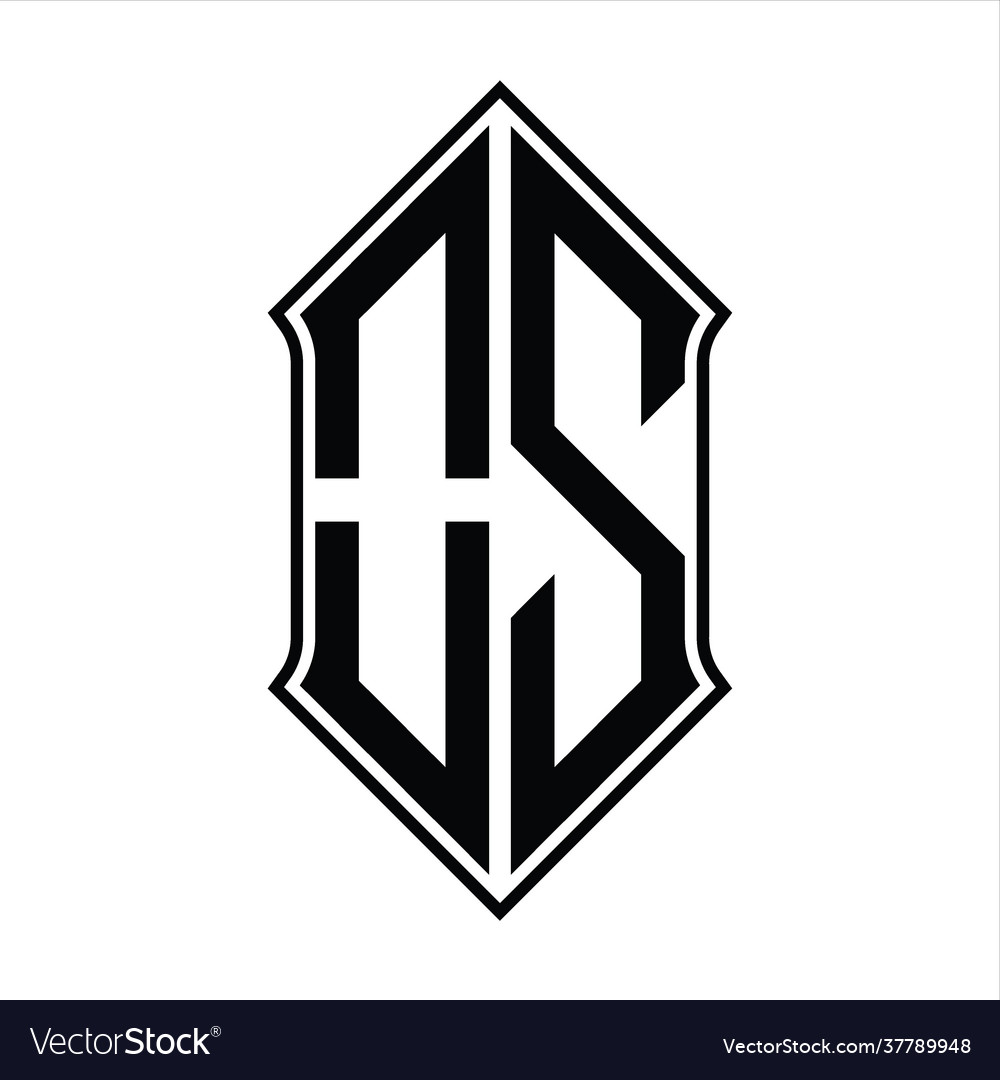 Os logo monogram with shieldshape and outline