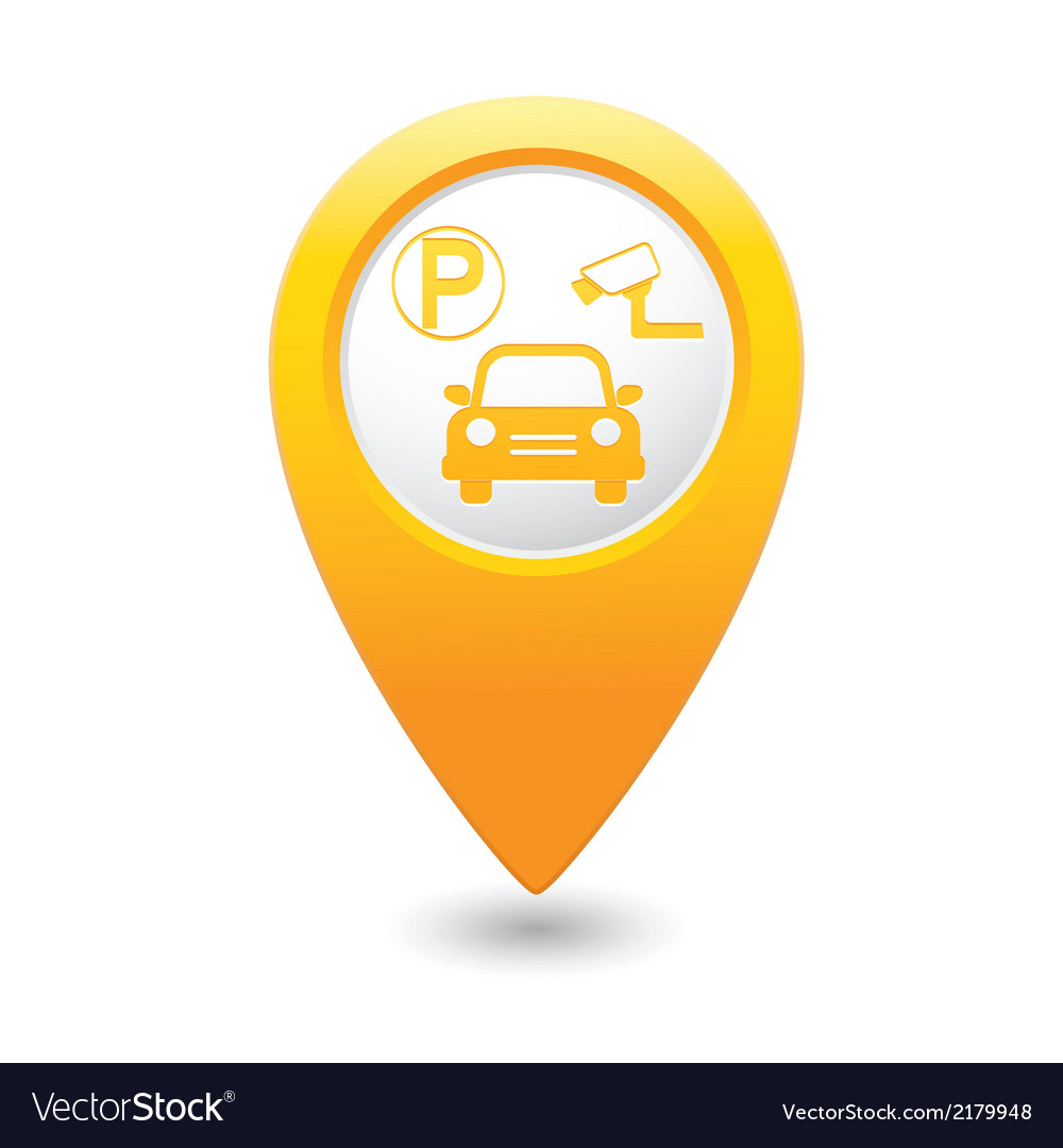 Parking place yellow map pointer