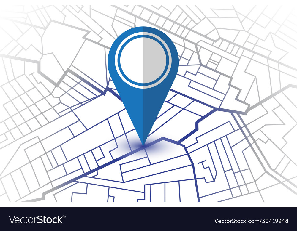 Pin in showing location on gps navigator map