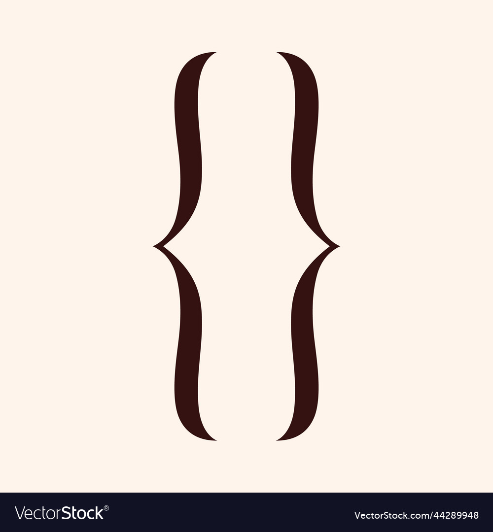 Retro Curly Brackets Pair