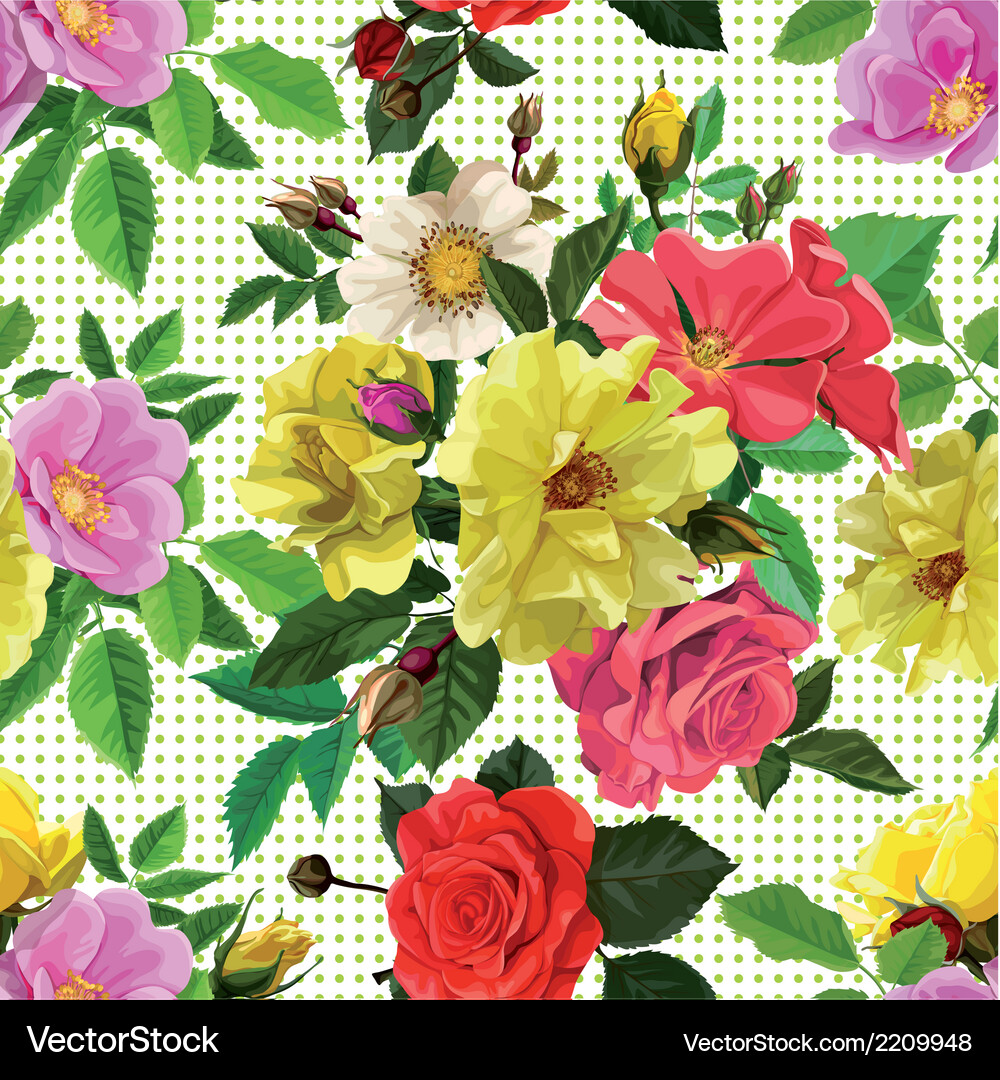 Seamless pattern bouquet of flowers Royalty Free Vector