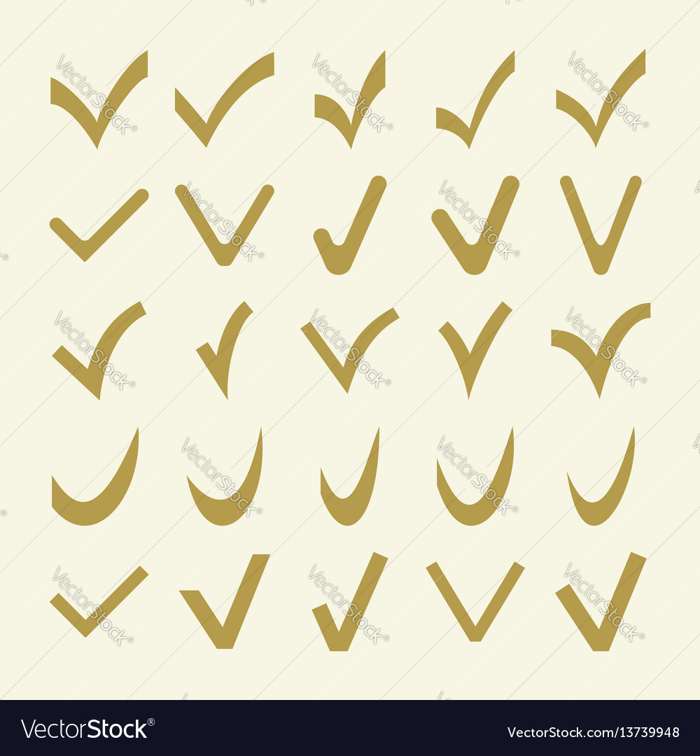 Set of different check marks