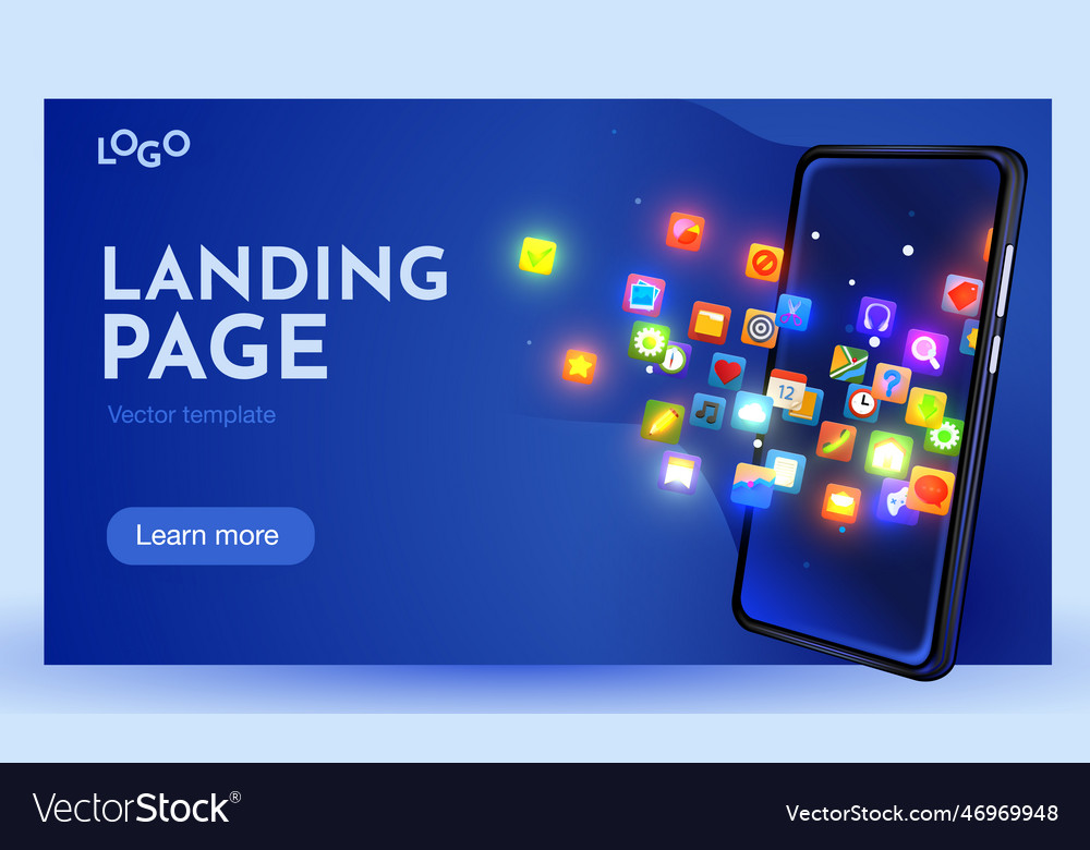 Smartphone with many application icons mobile vector image Smartphone with many application icons mobile