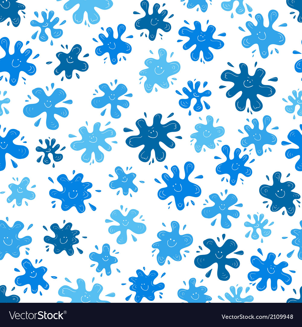 Smiling ink blots seamless pattern