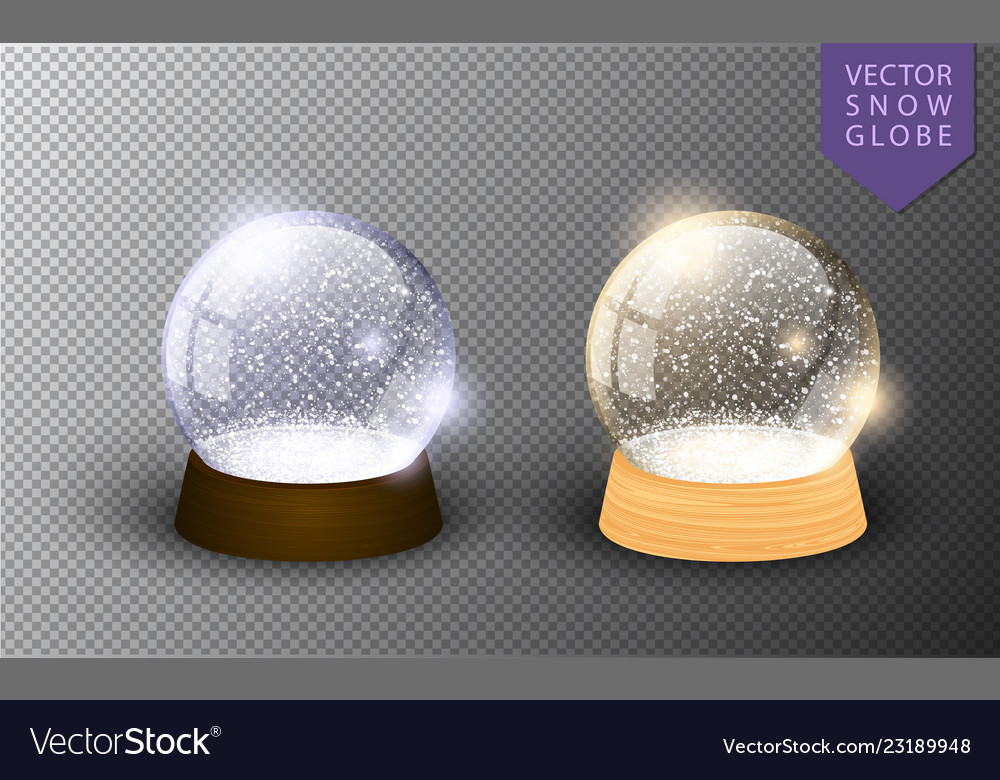 Snow globe empty template isolated on Royalty Free Vector