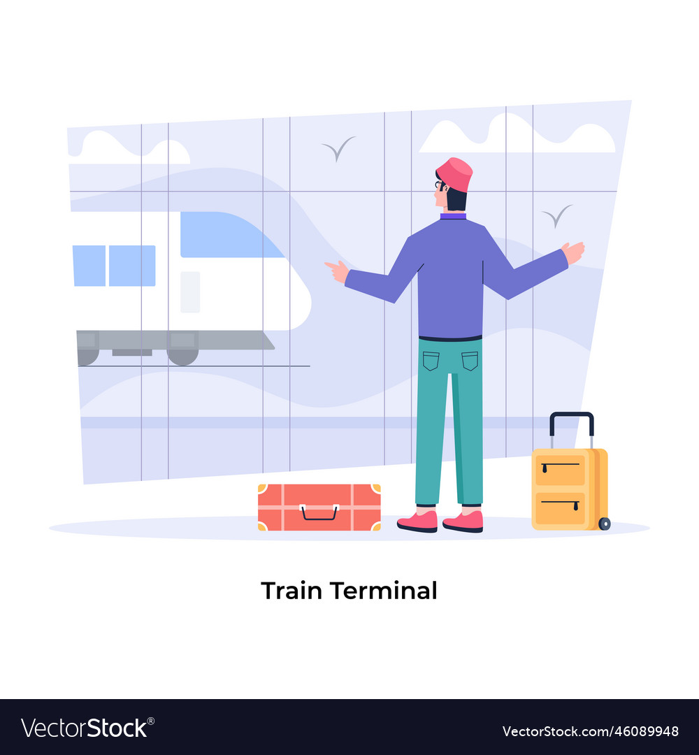 Train terminal Royalty Free Vector Image - VectorStock