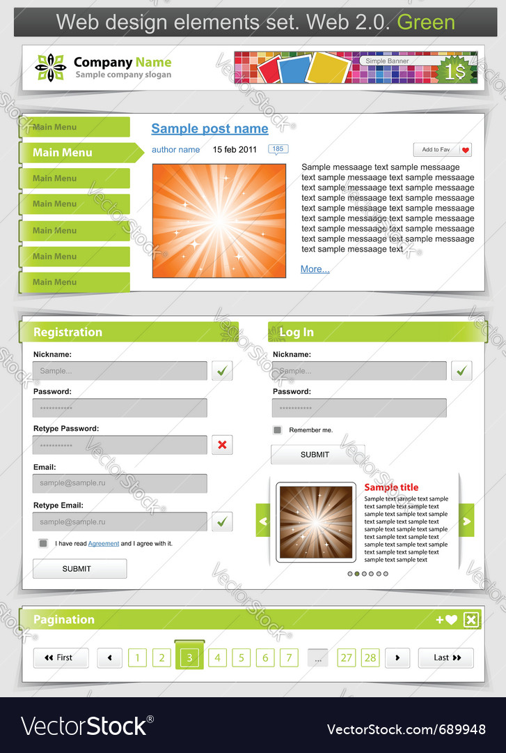 Web design template set