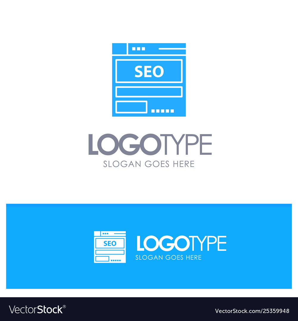 Website server data hosting seo tech blue solid vector image Website server data hosting seo tech blue solid