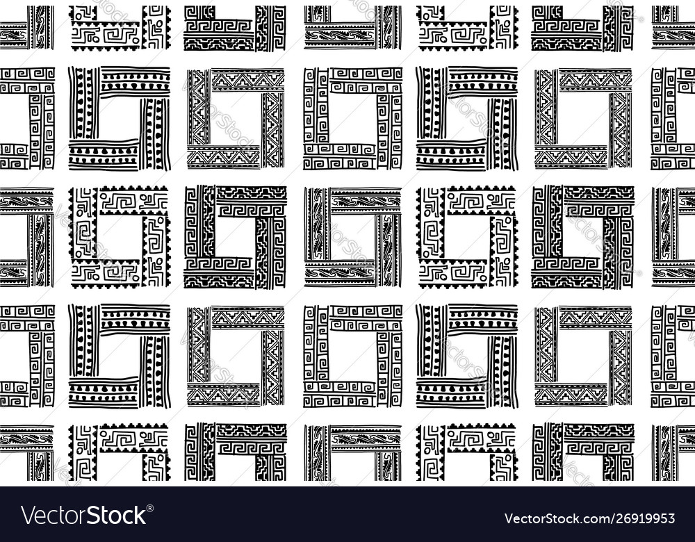 Abstract ethnic frames seamless pattern for your vector image Abstract ethnic frames seamless pattern for your