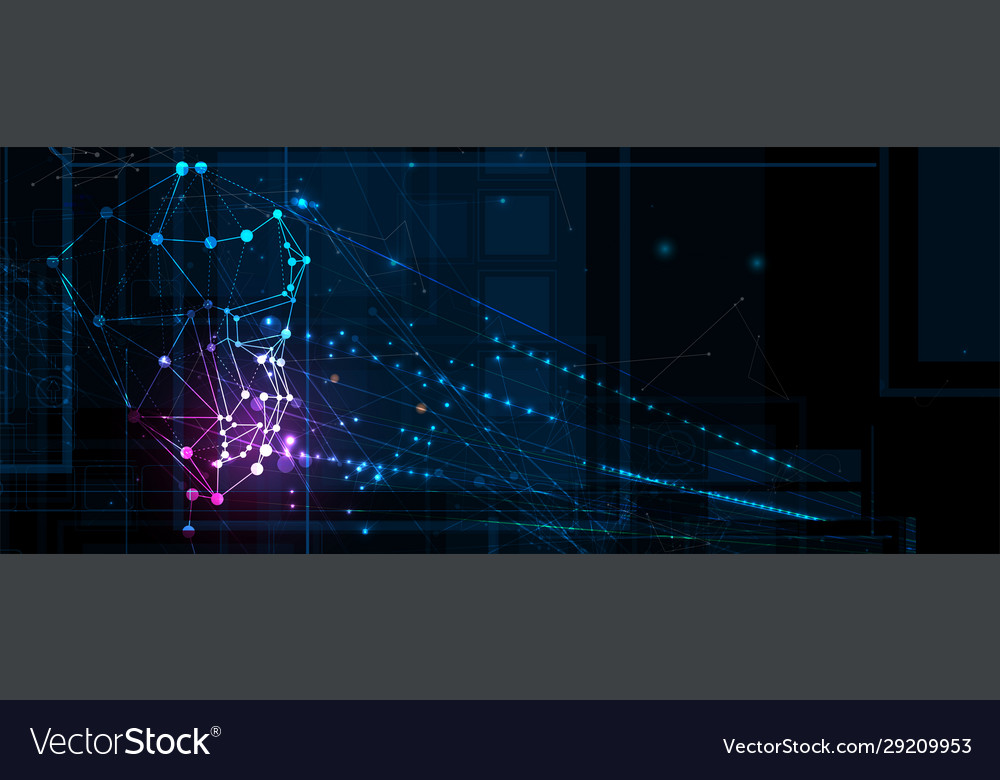 Artificial intelligence technology web vector image Artificial intelligence technology web