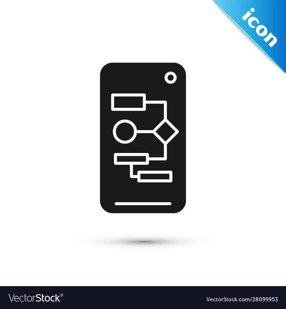 Black algorithm icon isolated on white background vector image Black algorithm icon isolated on white background