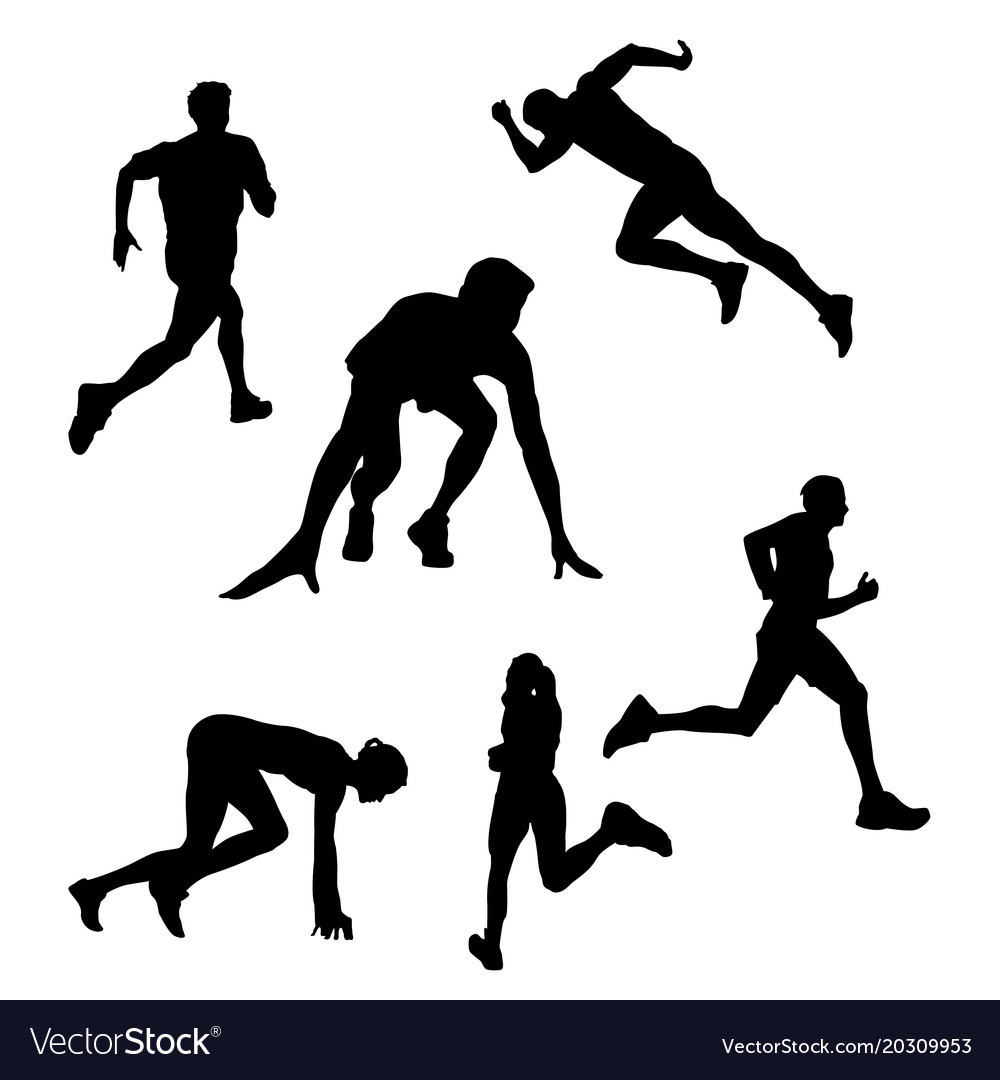 Black Runner Silhouettes - Speed & Motion