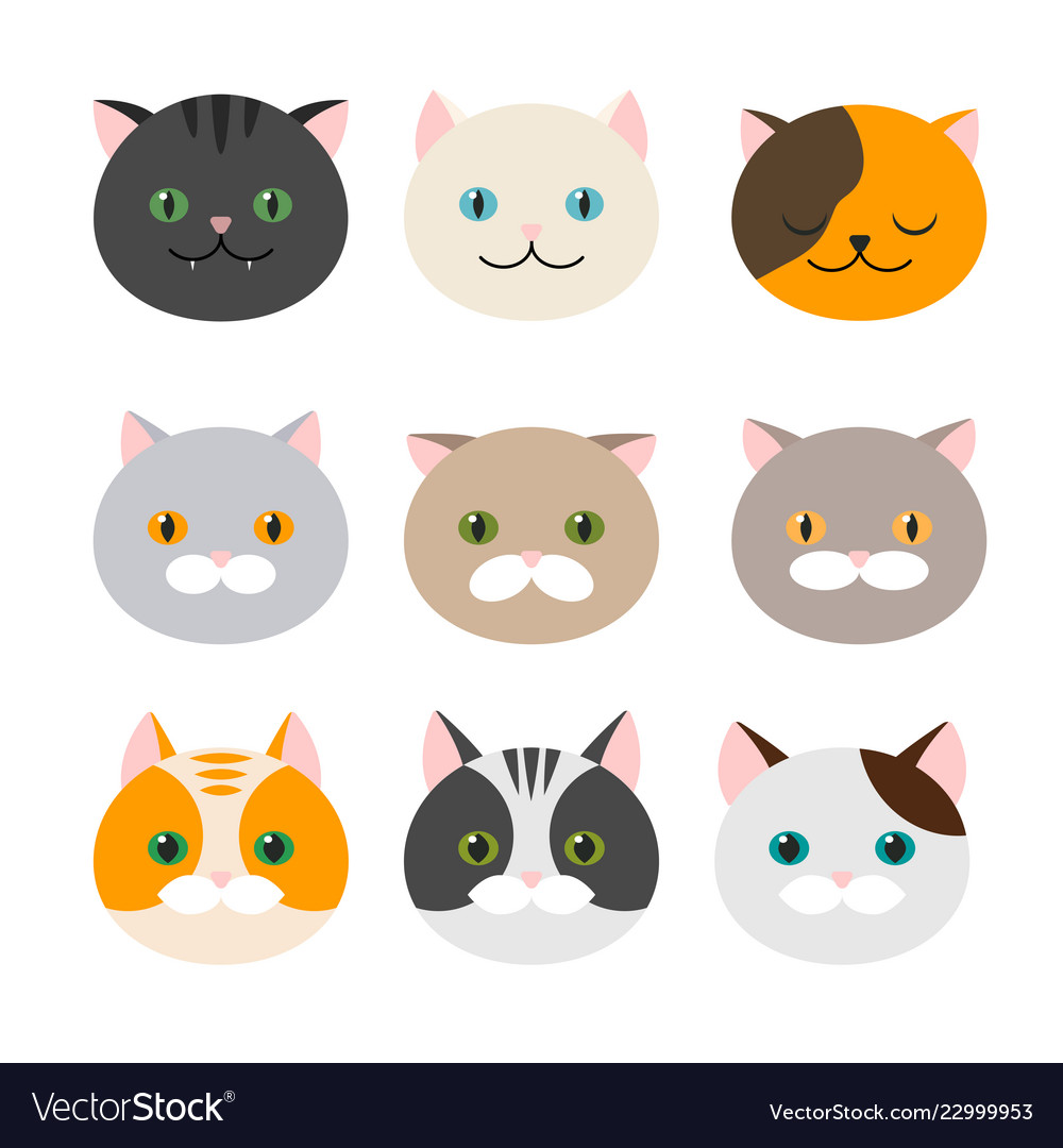 Free Vector  Icons collection cute cats animal