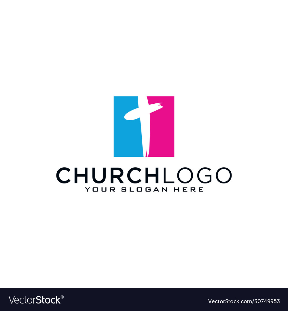 Church logo christian symbols cross jesus Vector Image