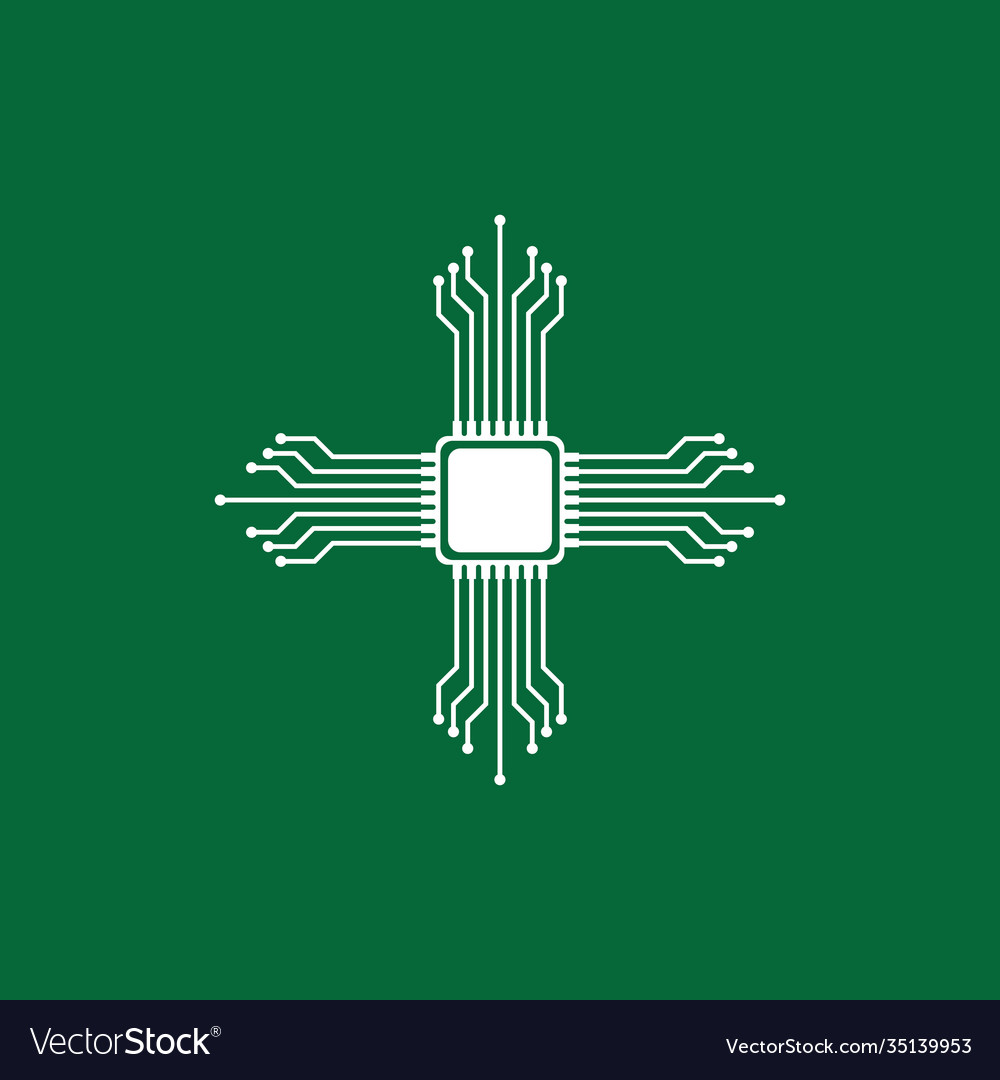 Circuit processor symbol and icon