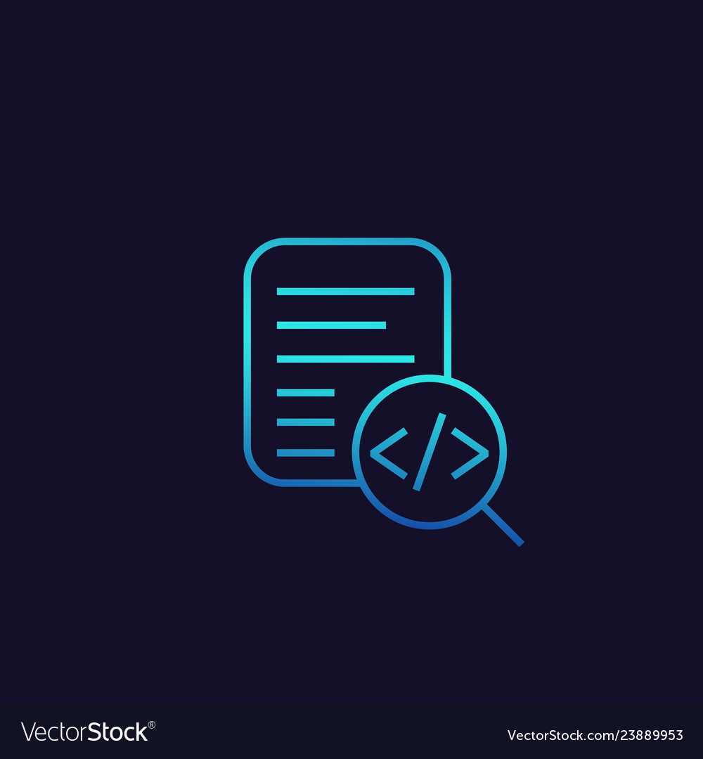 Code review icon linear Vector Image Code review icon linear