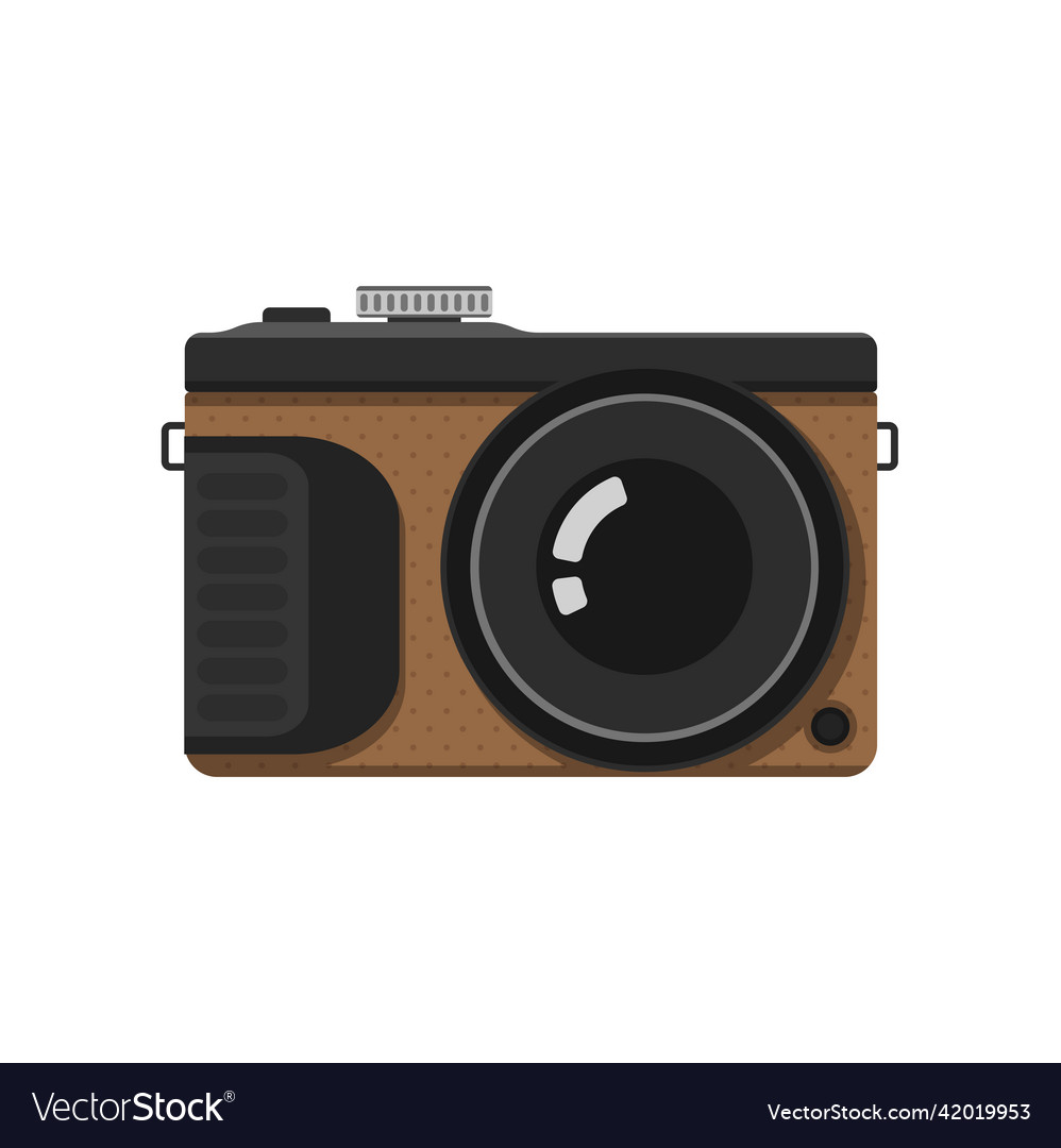 Compact camera in trendy flat design isolated vector image Compact camera in trendy flat design isolated