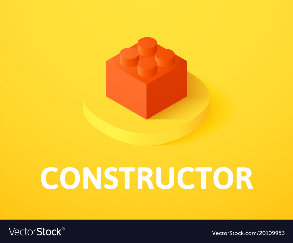 Constructor isometric icon isolated on color Vector Image