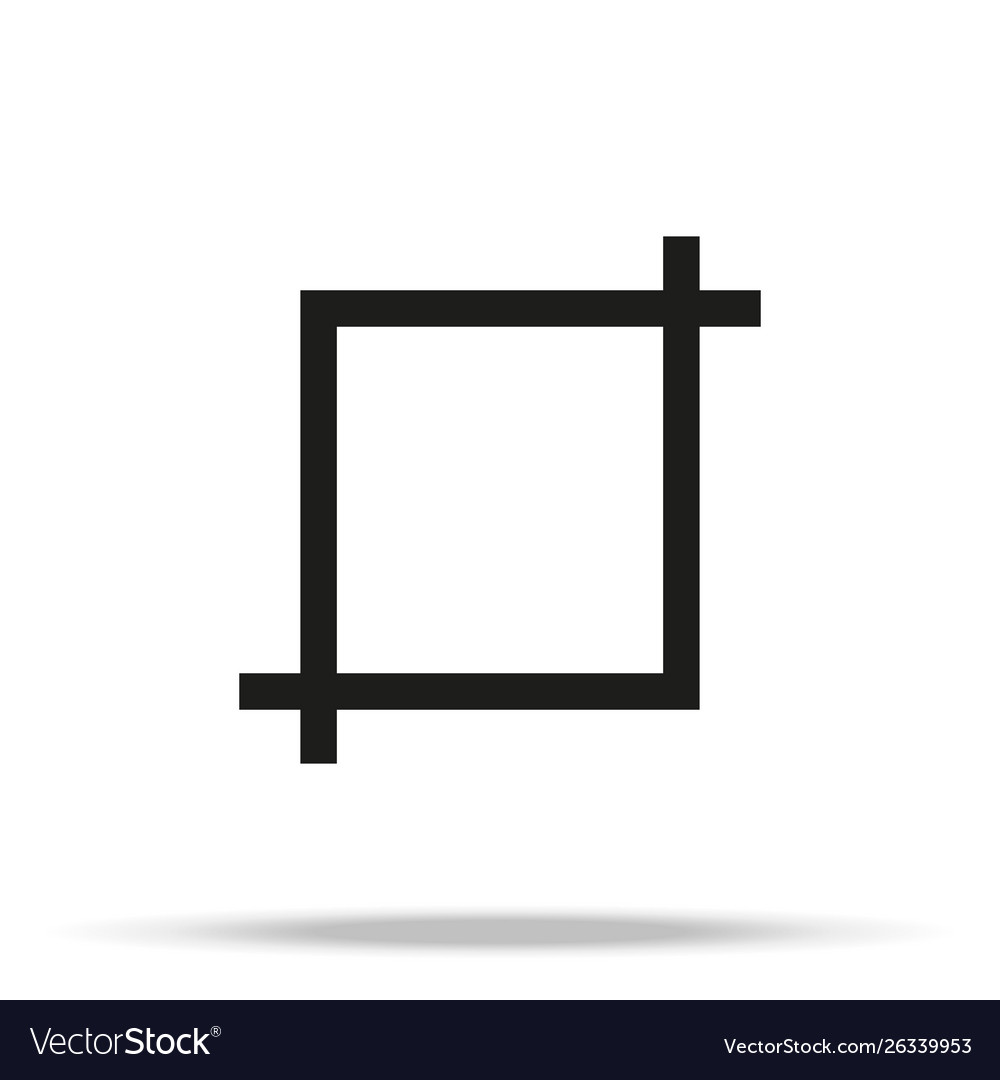 Crop tool button icon on white background Vector Image Crop tool button icon on white background