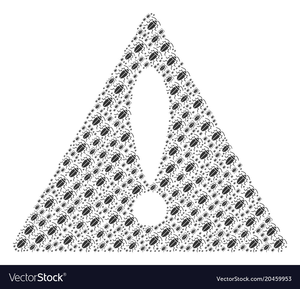 Dangerous triangle sign pattern of cucaracha icons